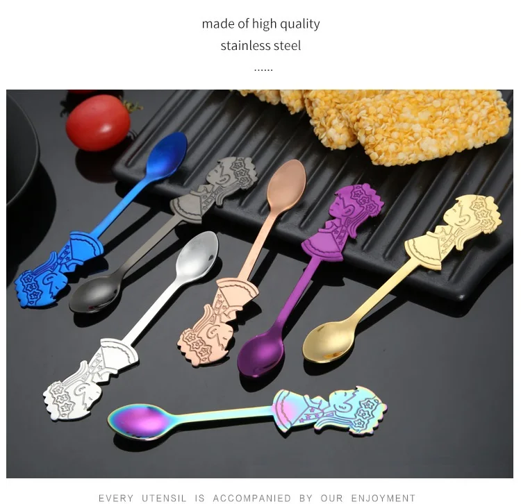 Hot 2Pcs/Set Stainless Steel Couple Coffee Spoon Dessert Ice Cream Stirring Tea Tableware Kitchen Wedding Supplies | Дом и сад