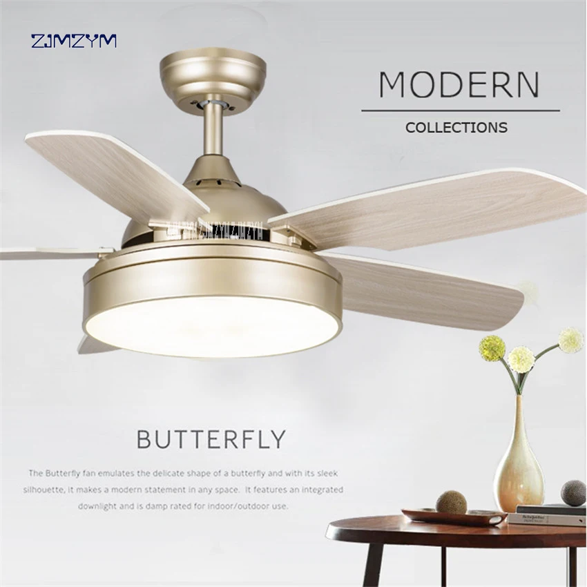 

52 inch LED Ceiling Fans With Lights Minimalist Dining Living Room Ceiling Fan With Remote Control 52SW-5005