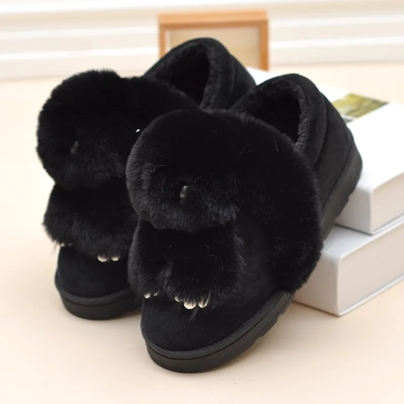 BeckyWalk/зимние детские тапочки с рисунком медведя для девочек домашняя детская