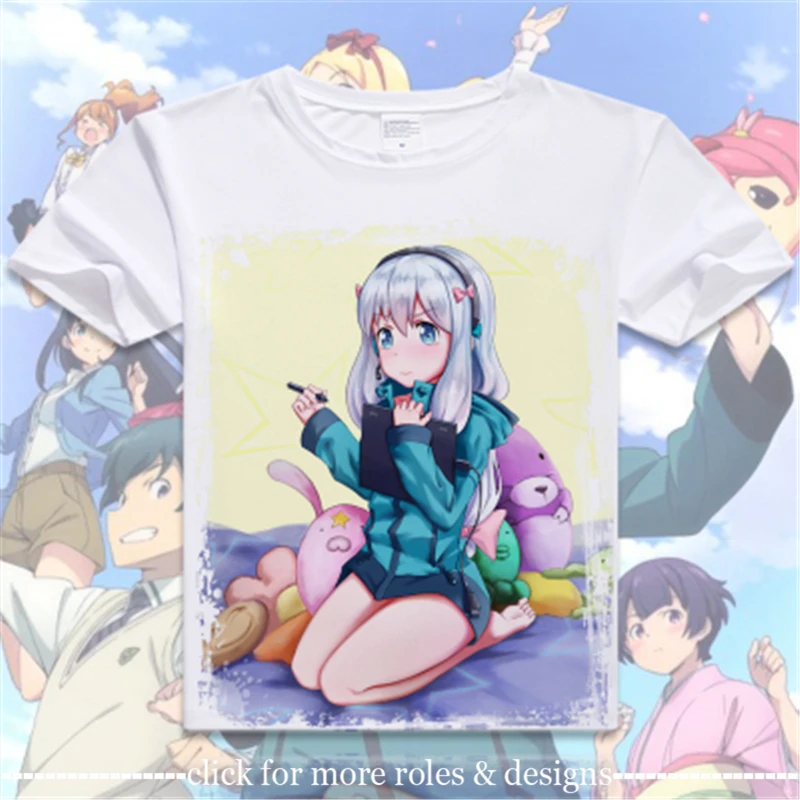 Eromanga Sensei Masamune Izumi Sagiri косплей костюм ткань унисекс футболка с коротким рукавом