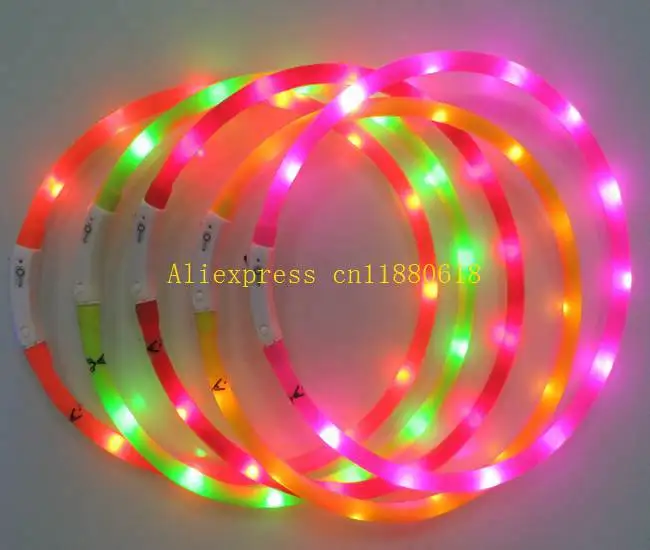 50 шт./лот USB зарядка ошейник для собак LED Наружное светящееся зарядное устройство