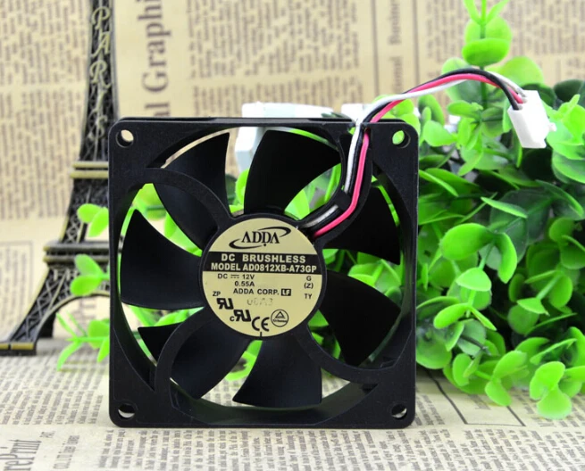 Оригинальный 80*80*25 Телефон, 12 В постоянного тока, 0,55 А, 8 см, три линии большого воздушного вентилятора