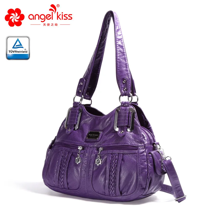 Женская сумка из искусственной кожи Angelkiss модная однотонная на плечо с ручками