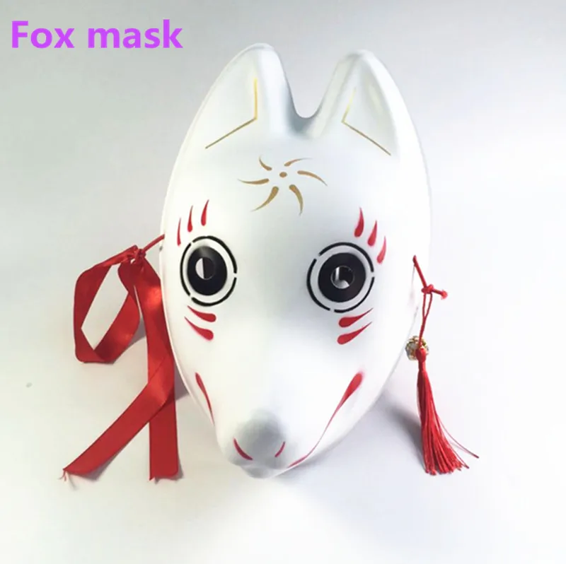 FOX1 Маска лисы на все лицо, ручная роспись, японская маска, маска кицунэ для косплея и маскарада, Новое поступление, маска животного для косплея - Цвет: FOX1