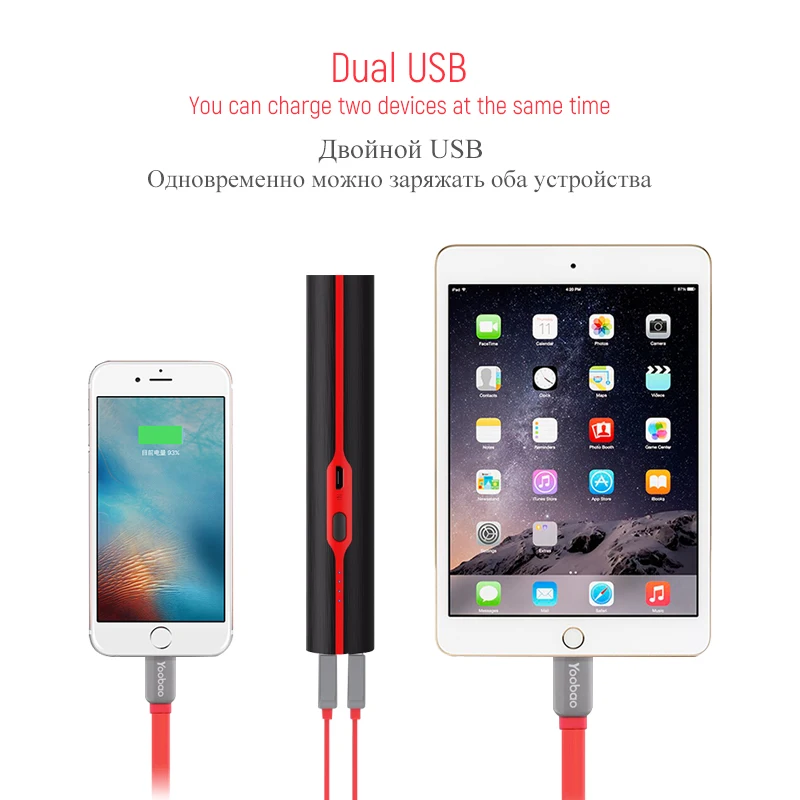 Yoobao 18650 power Bank 10000 мАч Быстрая зарядка PoverBnak 2 USB портативное зарядное устройство