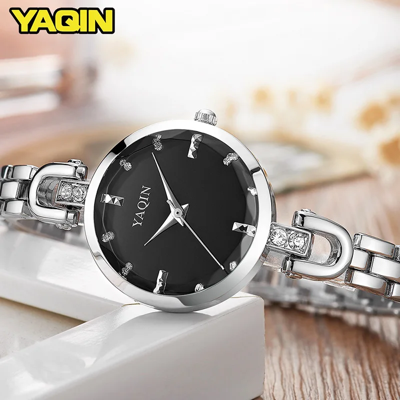 YAQIN женские часы Топ бренд роскошный браслет золотые модные Relogio Feminino Montre