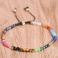 diezi 12 constellation lucky stone beads simple bracelet 3mm beads adjustable bracelet bohemia unisex women chakra bracelets
