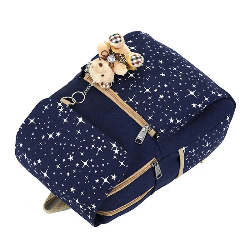3 шт./компл. женский рюкзак школьные сумки с принтом звезды рюкзаки для подростков