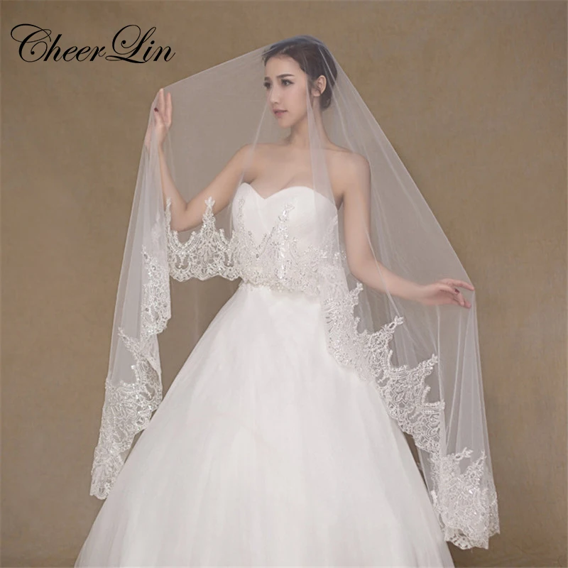 Развеселить Лин Оптовая 3 М Слоновая Кость Фаты Длиной Бисера Края Шнурка Bridal Veil
