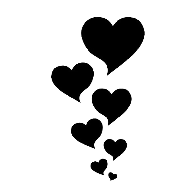 

7.7cm*13.6cm Hearts Love Fashion Car Sticker Vinyl Decor Decal Car Styling Black