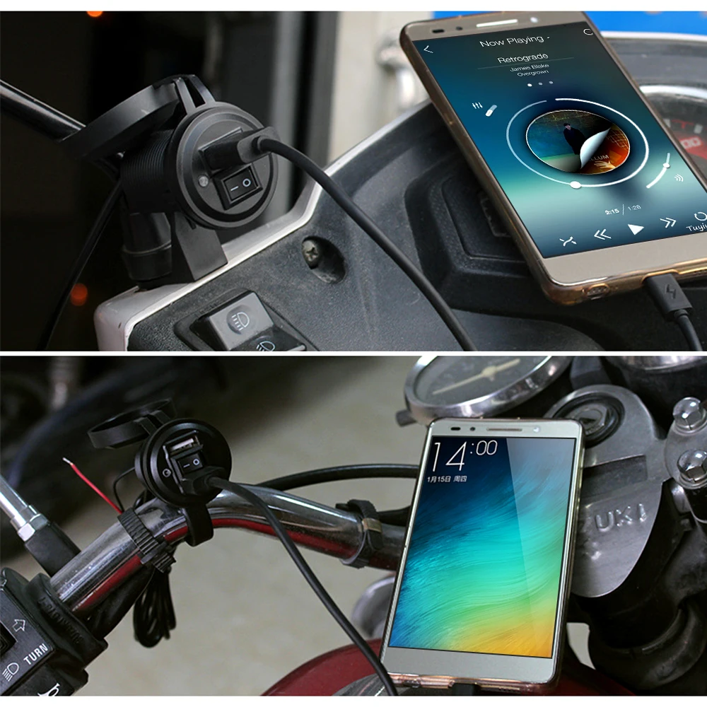 12В 24В USB водонепроницаемый мотоциклетный переключатель розетка мотоциклетное