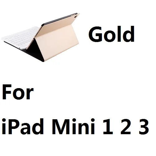 Ультратонкий беспроводной Bluetooth чехол-клавиатура для iPad Mini 12345 Air12 iPad 9,7 Pro 10,5 11 дюймов Air 10,2 - Цвет: For Mini 123 Gold