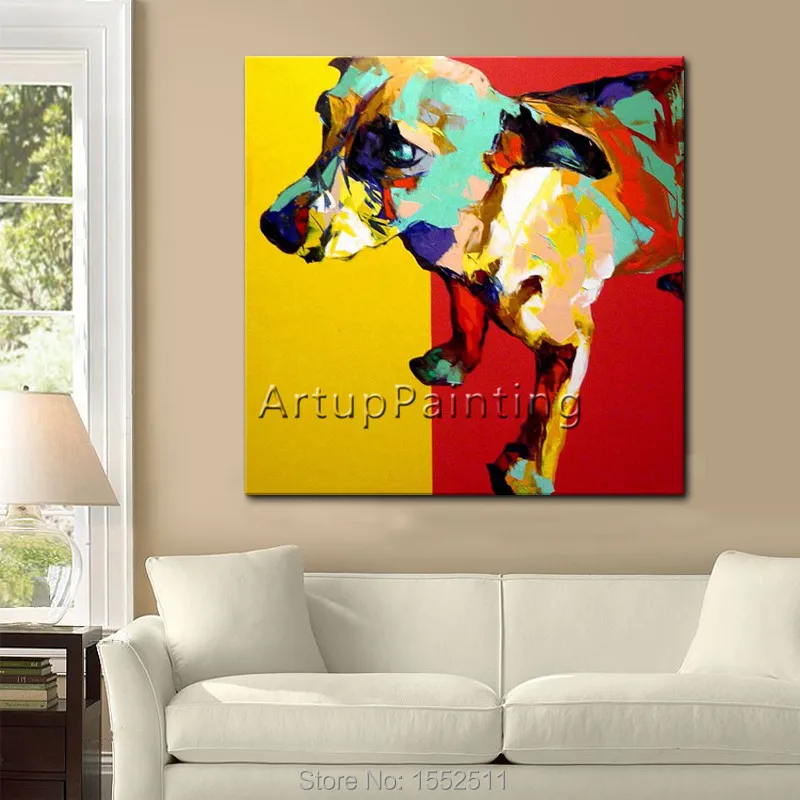 Поп арт Собака Домашние животные на холсте Современная абстрактная картина