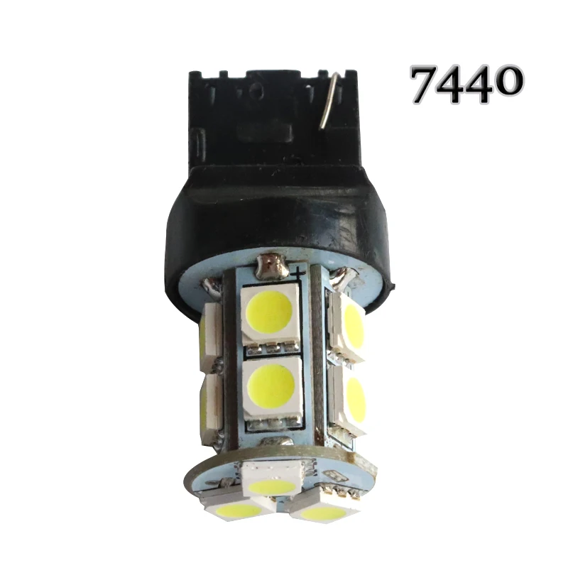 10 шт. Автомобильные светодиодные лампы T20 7443 W21/5 Вт 7440 13 smd 5050 13smd стоп-сигнал