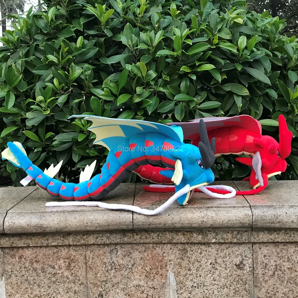 Плюшевые игрушки Gyarados Мега Эволюция красный блестящий и синий дракон игрушка