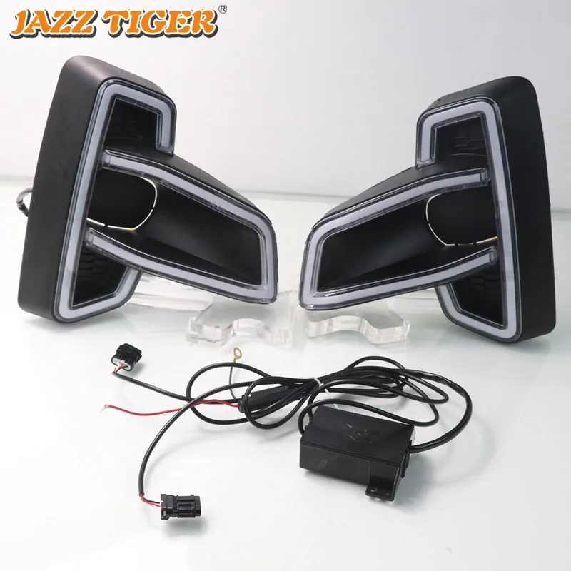 

For Toyota Hilux Revo Rocco 2018 2019 LED Daytime Running Light Car Accessories Waterproof 12V DRL Fog Lamp Decoration