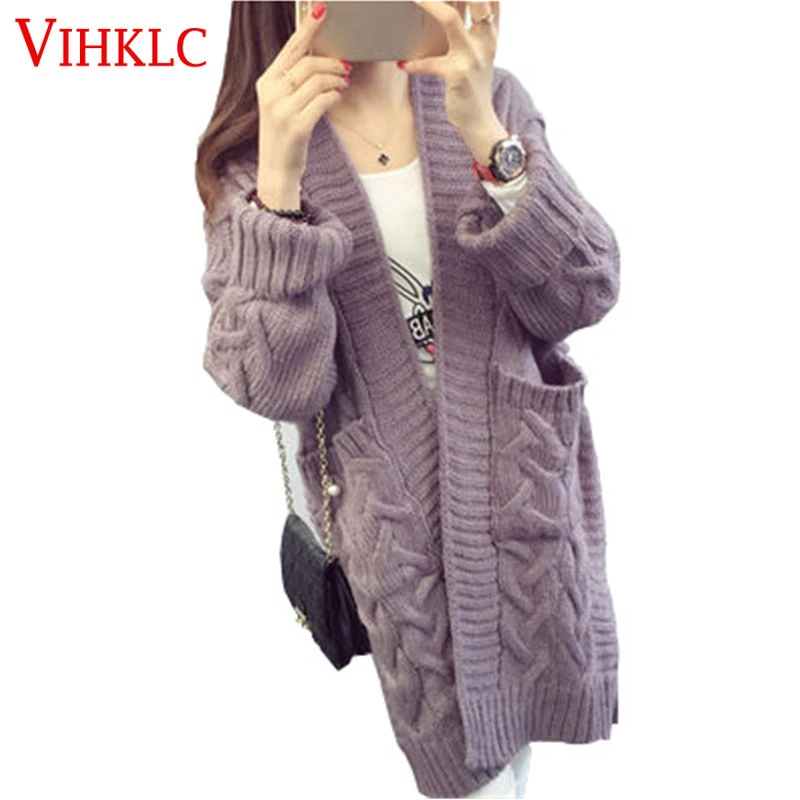 2017 осенний женский новый свитер пальто вязаное женское корейское свободный