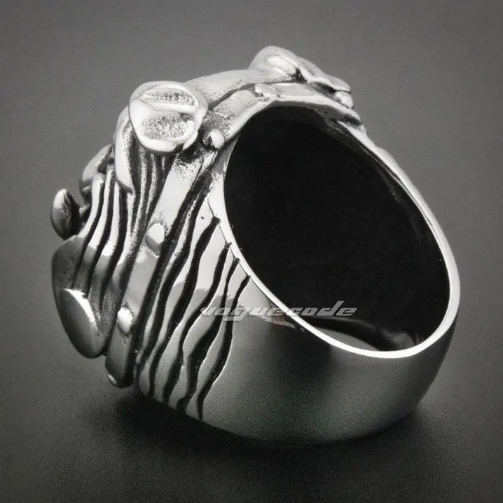 Серебряное модное кольцо из нержавеющей стали 316L Крутое мужское с милым