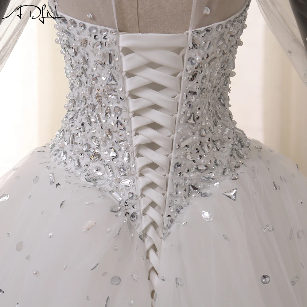 Женское свадебное платье ADLN с длинным рукавом и глубоким круглым декольте со