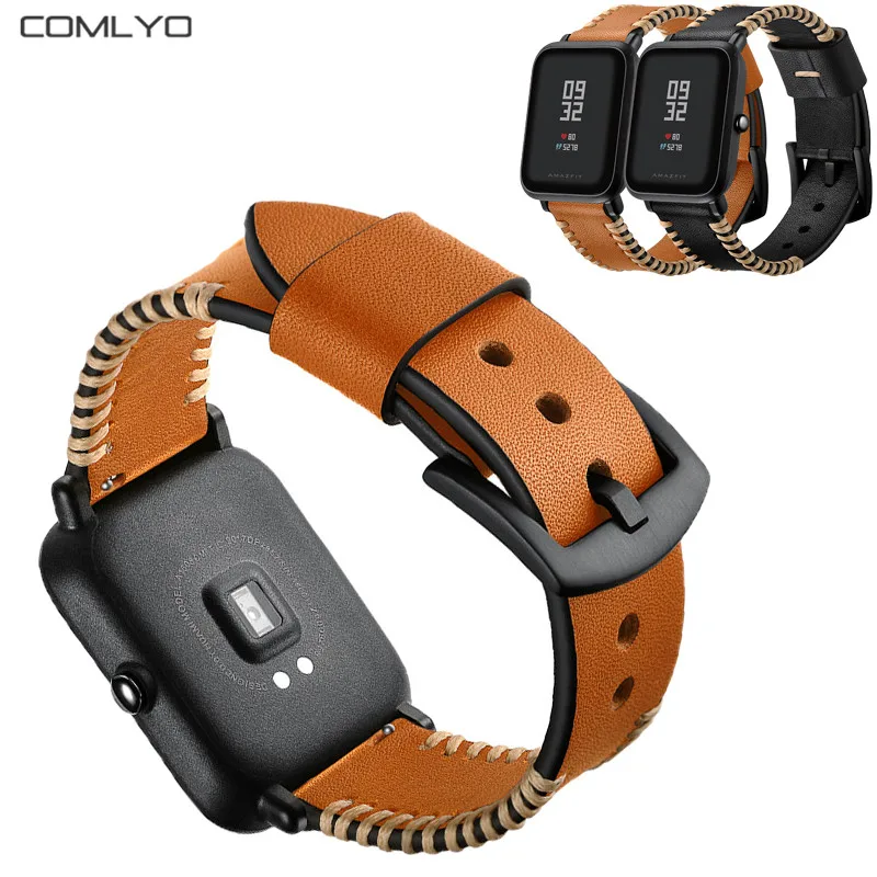 Для оригинальных Xiaomi Huami Amazfit BIT ремешок кожаный браслет Смарт часы браслет Lite Bip спортивные полосы для galaxy Watch 42 мм