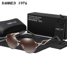 BANNED womens HD polarized fashion Sunglasses hot sell newest brand name lens feminin diamond sun Glasses vintage with gift box