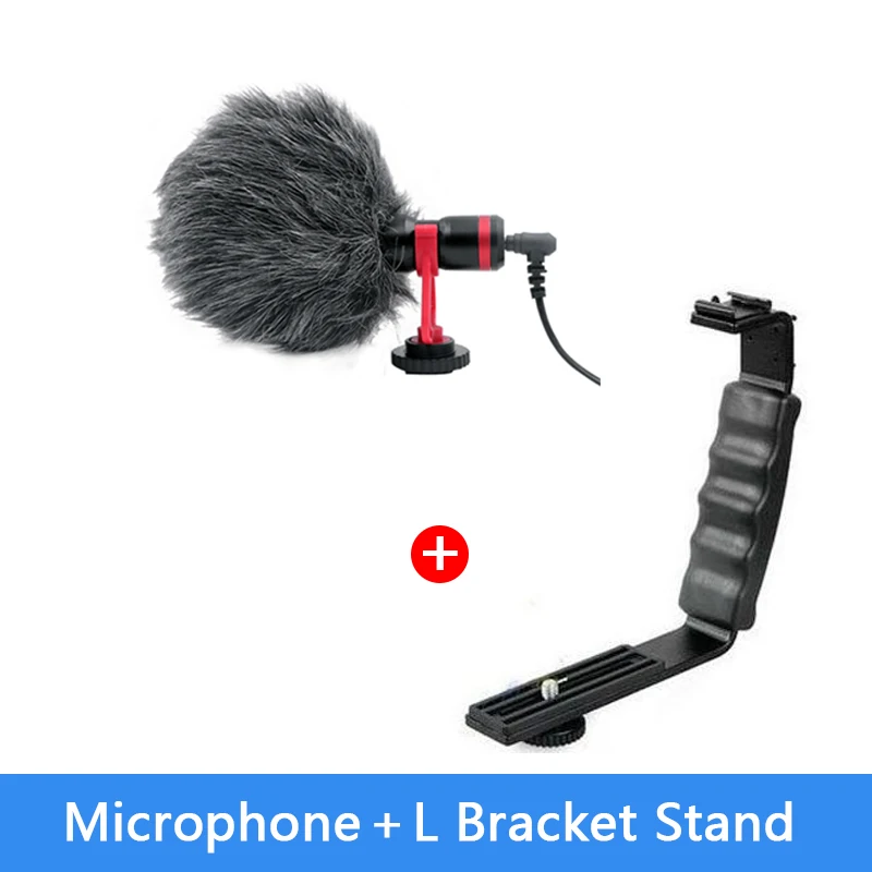 Белый DSLR микрофон видео микрофон Youtube Vlogging Запись микрофон для iPhone HuaWei DJI Osmo ZHIYUN Smooth Q Canon sony DSLR - Цвет: Белый