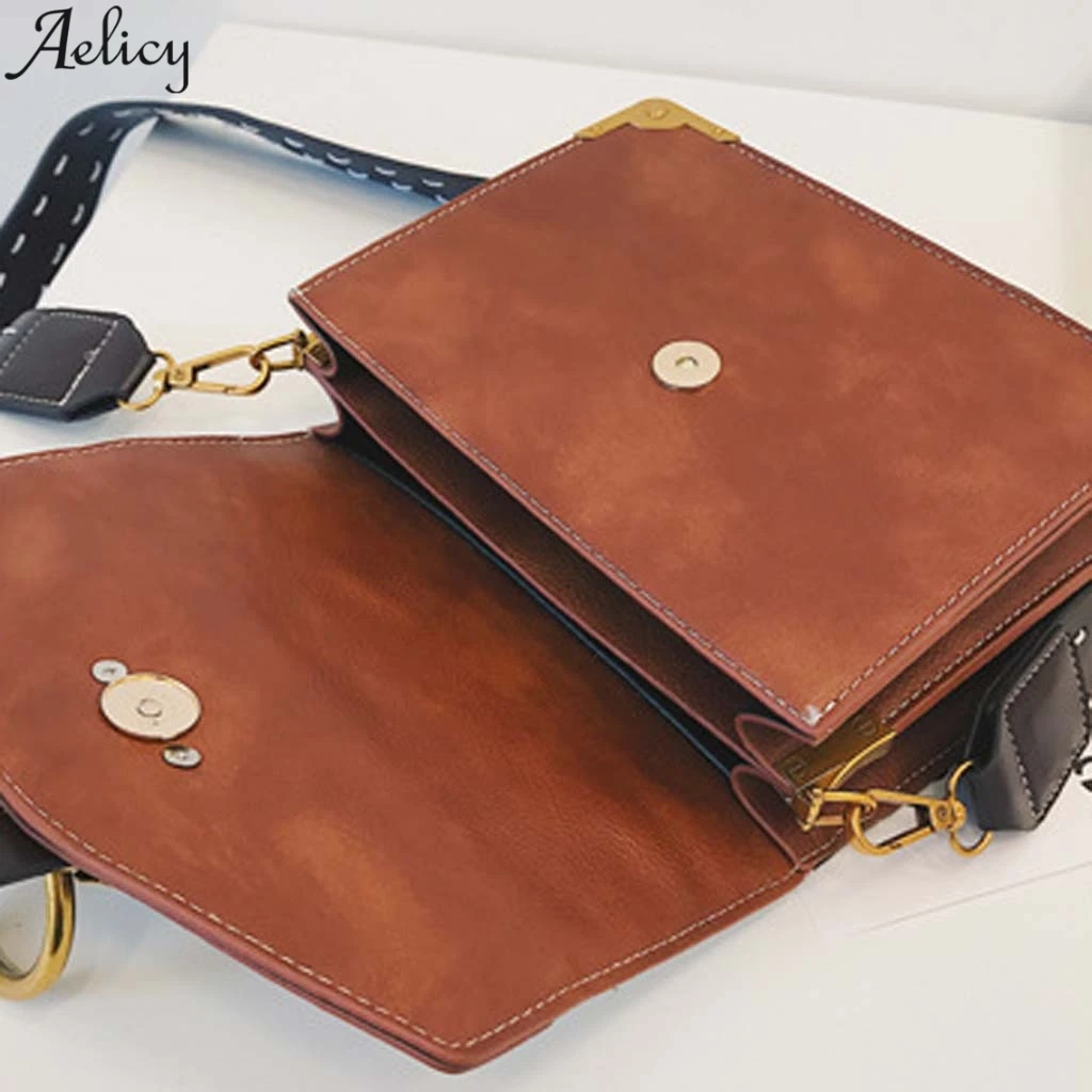 Aelicy, Женская Ретро сумка с заклепками, голова льва, из искусственной кожи, сумка-мессенджер, универсальная простая сумка на одно плечо, сумка через плечо, Новинка