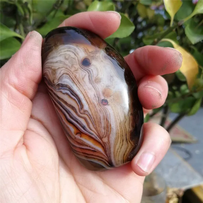 Натуральный Цветной пальмовый камень Sardonyx агатовый неровная гладкая