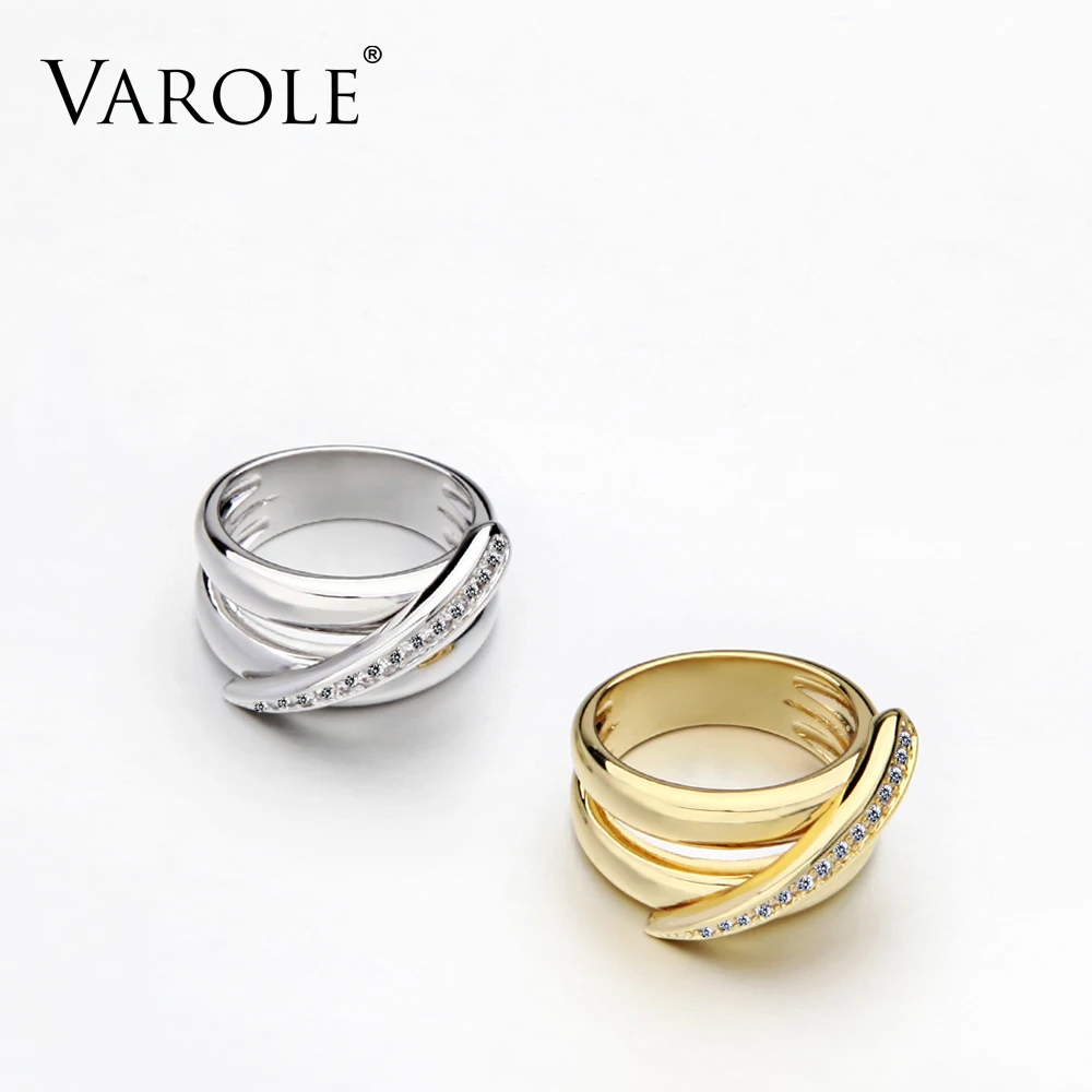 VAROLE Новое поступление золотого цвета свадебные кольца для женщин anillos женское кольцо серебряное кольцо для мужчин Медь