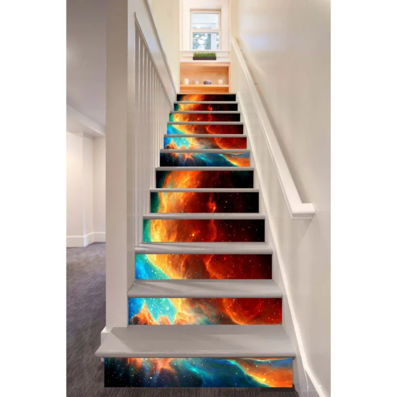3D наклейка из ПВХ для самостоятельной сборки съемная самоклеящаяся на лестницы