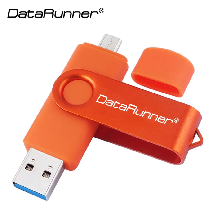 Orange Usb 3,0 DataRunner OTG USB флеш-накопитель для смартфонов/планшетов/ПК 32 Гб 64 Гб 128 ГБ 256 ГБ флэш-накопитель USB флеш-накопитель - Цвет: Orange