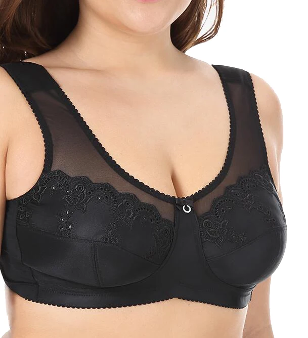 BAICLOTHING Drop Ship Women's Full Coverage Underwear Lace Sheer Non-padded Wire Free Minimizer Bra 34 36 38 40 42 44 B C D DD E | Женская