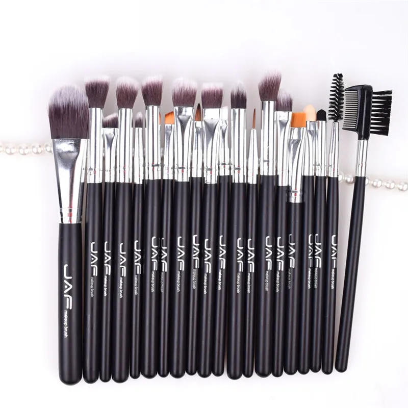 Бренд JAF 20pcs профессиональная черная кисточка для макияжа Наборы основа тени для век кисти набор инструменты для макияжа глаз Мягкие синтетические волосы