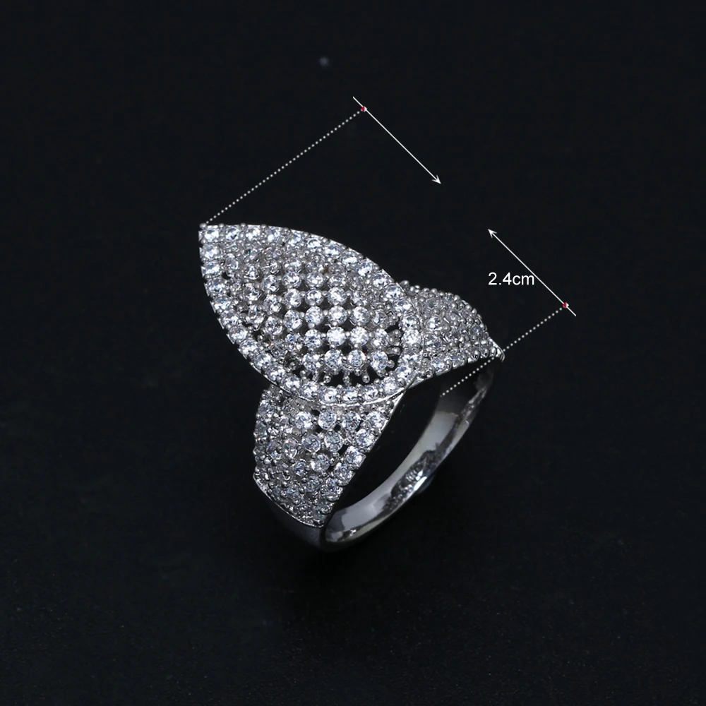 Большой Свадебный роскошный комплект из 4 предметов: ожерелье + серьги браслет