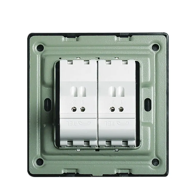 Тип 86 Роскошная розетка для двух телефонов цвет розовое золото черный |