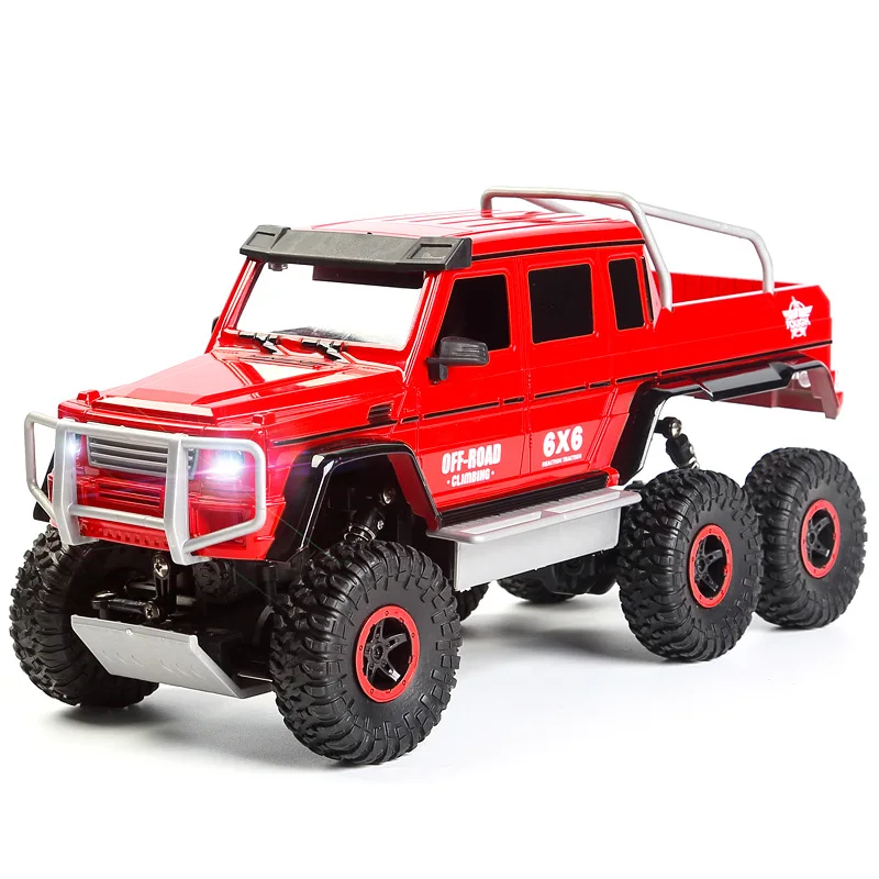 Красный 1/10 Радиоуправляемая машина 6WD 2,4 Ghz с дистанционным управлением, высокая скорость, внедорожник, грузовик, игрушки 6x6 RC, рок-гусеничный багги, скалолазание, автомобиль, детские игрушки для мальчиков - Цвет: Красный