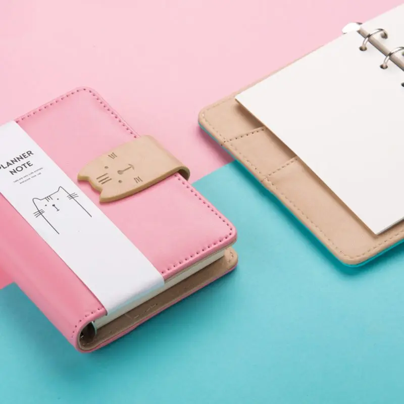Kawaii Cat Journal Sketchbook Spiral Binder Travelers A7 блокнот планировщик блокнот ручка Замена заправки офисные школьные принадлежности
