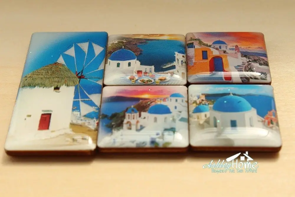 Мини Набор из 5 Эгейское море греческое 3D Куполообразное декоративное сувенир