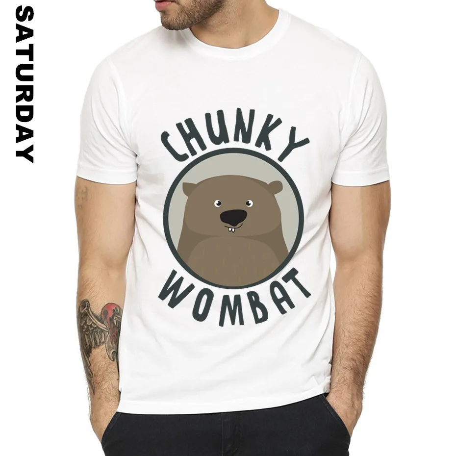 Wombat Lovely Design Funny T Shirt for Men and Women Unisex Comfortable Breathable Graphic Premium T-Shirt Men's Streewear | Мужская