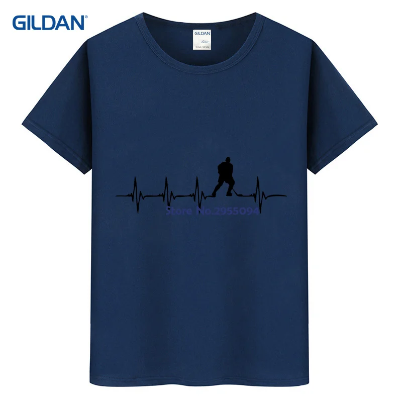 Red Tee Shirt Men 2017 Heartbeat Icer Hockeyer Hobby Sportser Stylish T Mens Hop T-Shirt Cotton | Мужская одежда