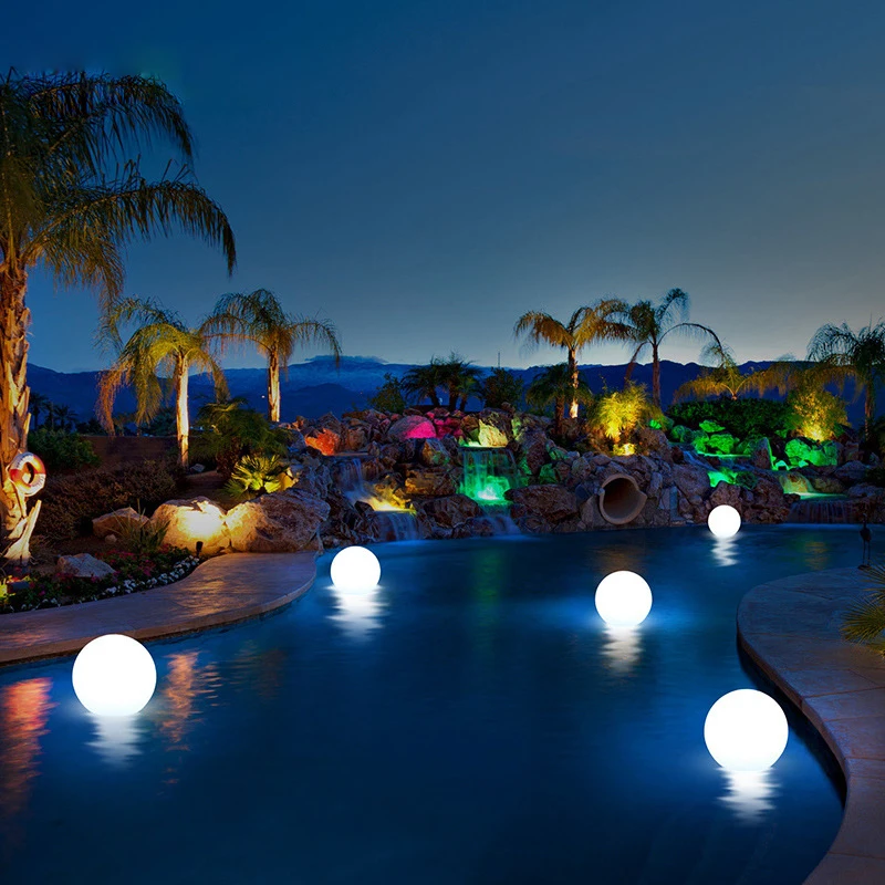 

Rechargeable Remote Control LED Garden Ball Lights Waterproof Swimming Pool Floating Balls Lawn Lamps Outdoor Night Lights