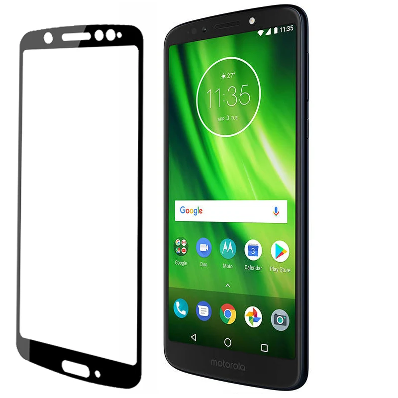 Закаленное стекло для Motorola G6 plus 9h полное покрытие Защитная пленка moto Play 5 9