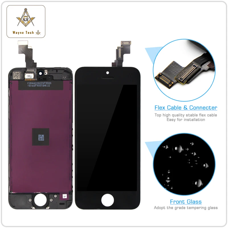 10 шт./Лот AAA Качество без битых пикселей для iPhone 5C 5G LCD с сенсорным экраном