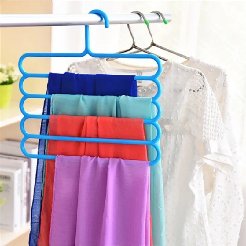 New Storage Holders Racks Non-slip Multi-layer Pants Rack Multi-function Wardrobe 5 Layer Hanging Silk Scarf Tie Organizer | Дом и сад