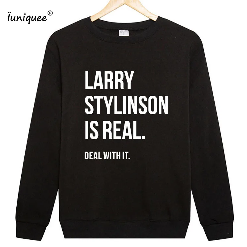 Harajuku Женская Толстовка Джемпер Larry Stylinson Is Real Deal With It Повседневная для девушек