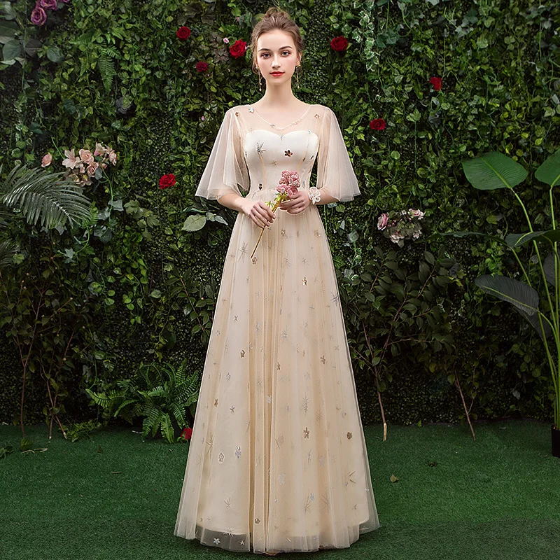 Платье для свадебной вечеринки платья выпускного бала с аппликацией подружек