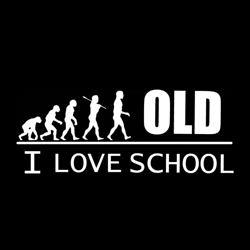 YJZT 13 8 см * 5 4 I LOVE OLD SCHOOL виниловая наклейка на машину Ретро Savage Tribe черный