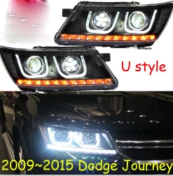 Автомобильный Стайлинг Для Dodge JCUV фары 2009~ для путешествия фары светодиодный DRL Объектив Двойной Луч ксеноновый комплект HID Биксеноновые линзы - Цвет: Model1 style