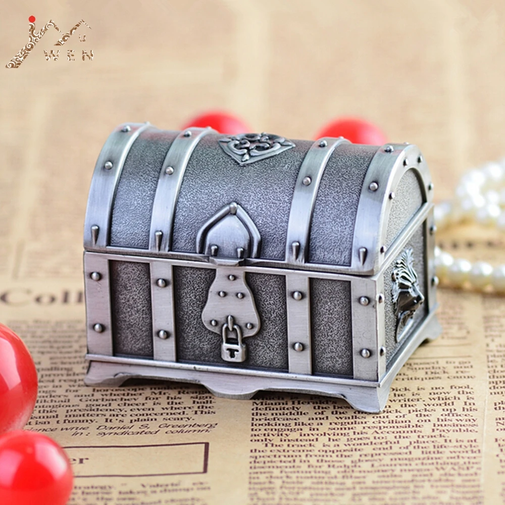 Pewter Прямоугольная форма металлический ящик для ювелирных изделий коробка