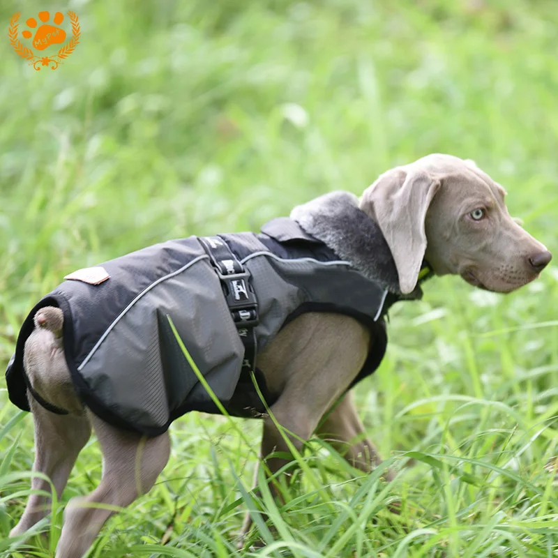 Мой Питомец зимняя одежда для собак больших пальто толще пуховик водостойкий с